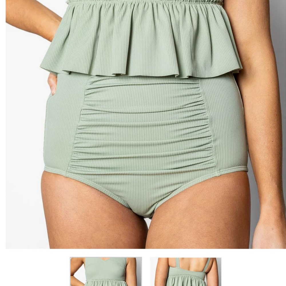 New Kortni Jeane Ruched Swim Bottoms
